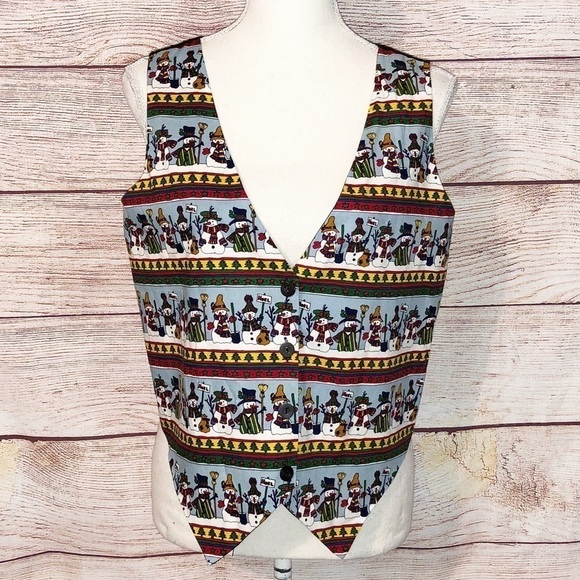 Vintage Nutcracker  Snowman Christmas Vest Size S - Picture 1 of 7